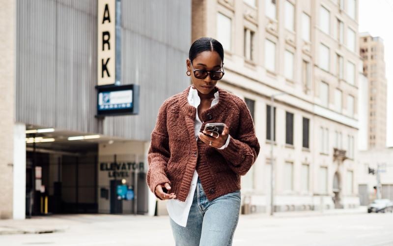 a person walking on a street